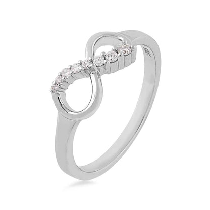 Journey collection 1/10 ct. tw. Diamond Infinity Fashion Ring in 10K White Gold front view