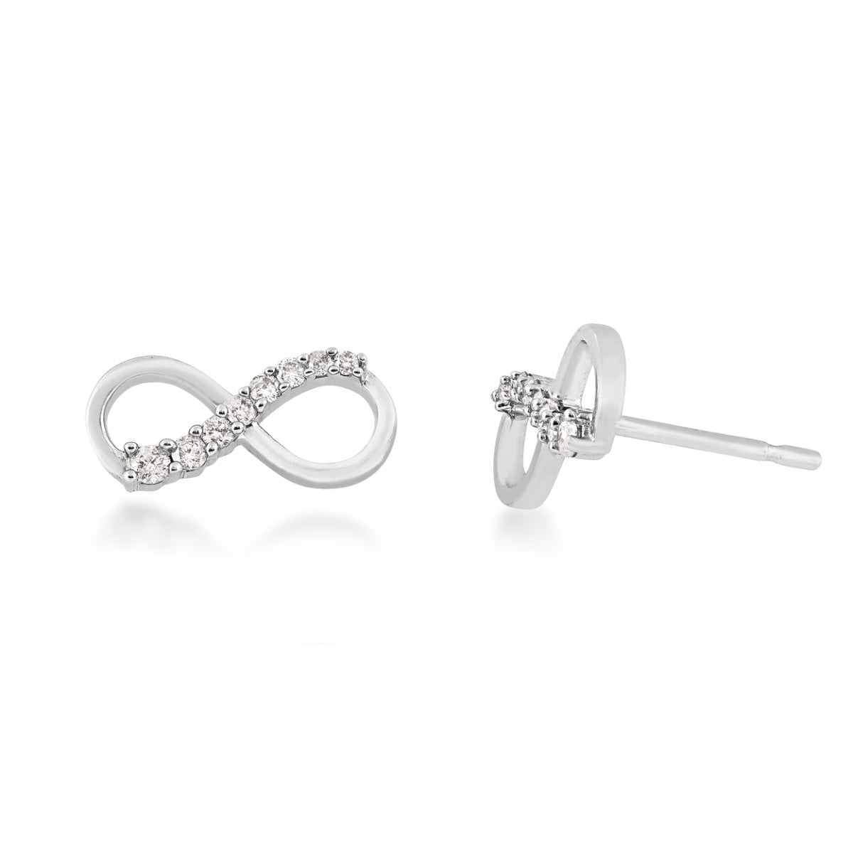 Journey Collection 1/10 ct. tw. Diamond Infinity Earrings in 10K White Gold
