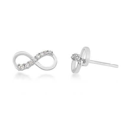 Journey Collection 1/10 ct. tw. Diamond Infinity Earrings in 10K White Gold
