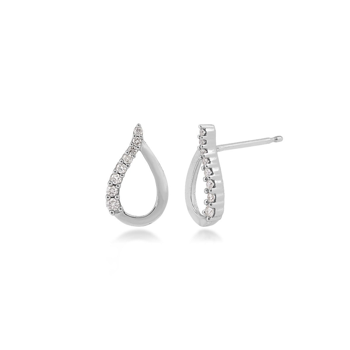 Journey Collection 1/7 ct. tw. Teardrop Earrings in 10K White Gold