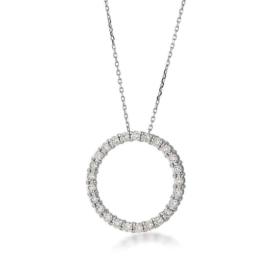 2 ct. tw. Diamond Circle Pendant in 14K White Gold