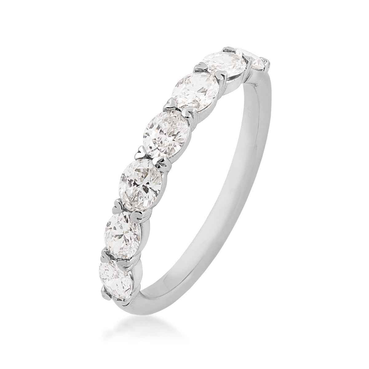 Adamante 1 ct. tw. Lab-Grown Oval 7-Stone Diamond Anniversary Band in 14K White Gold front view