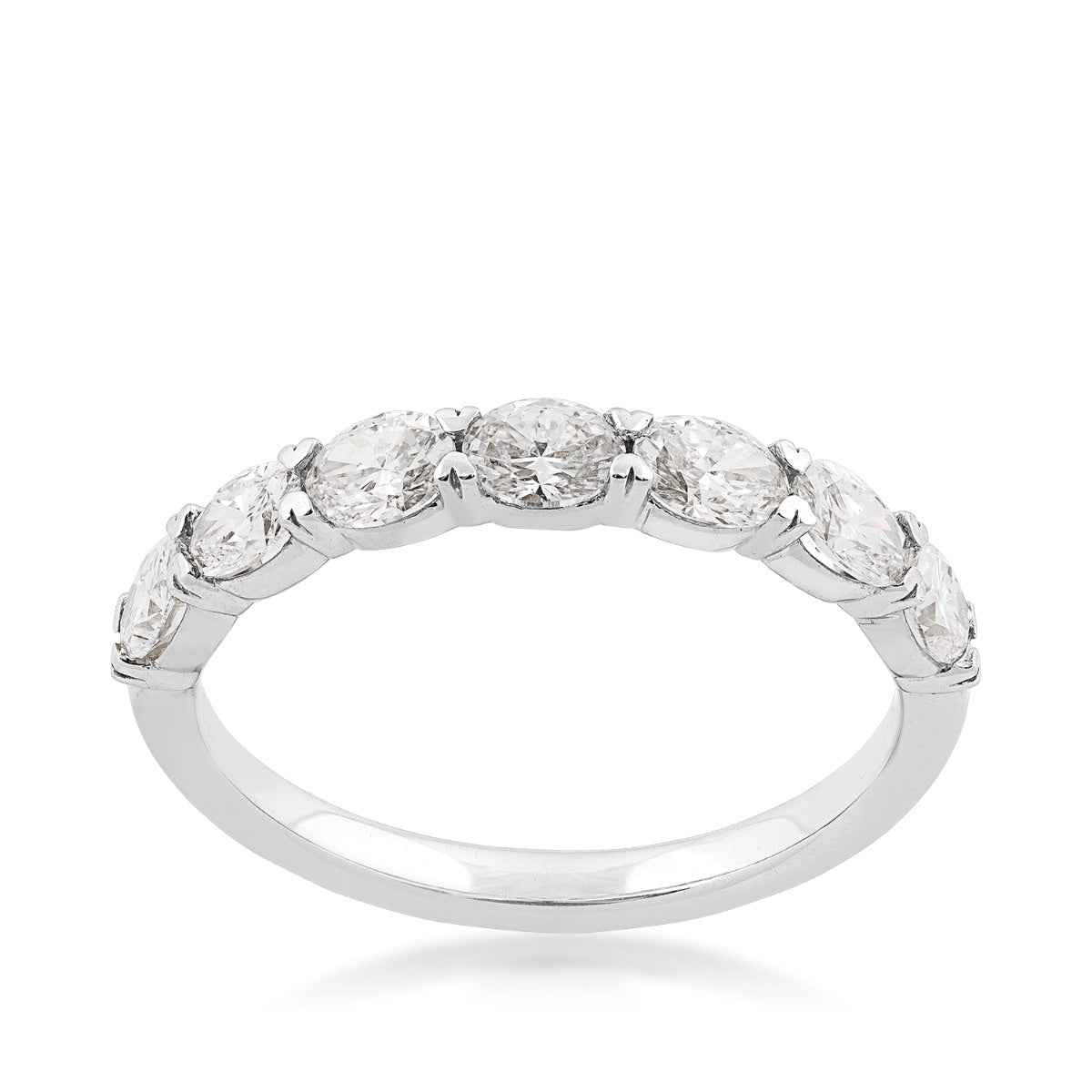 Adamante 1 ct. tw. Lab-Grown Oval 7-Stone Diamond Anniversary Band in 14K White Gold