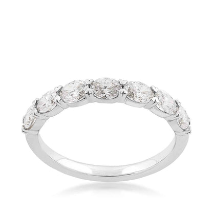 Adamante 1 ct. tw. Lab-Grown Oval 7-Stone Diamond Anniversary Band in 14K White Gold