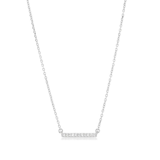 Diamond Accent Bar Necklace in 10K White Gold