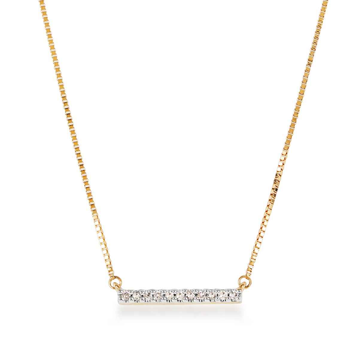 Diamond Accent Bar Necklace in 10K Yellow Gold