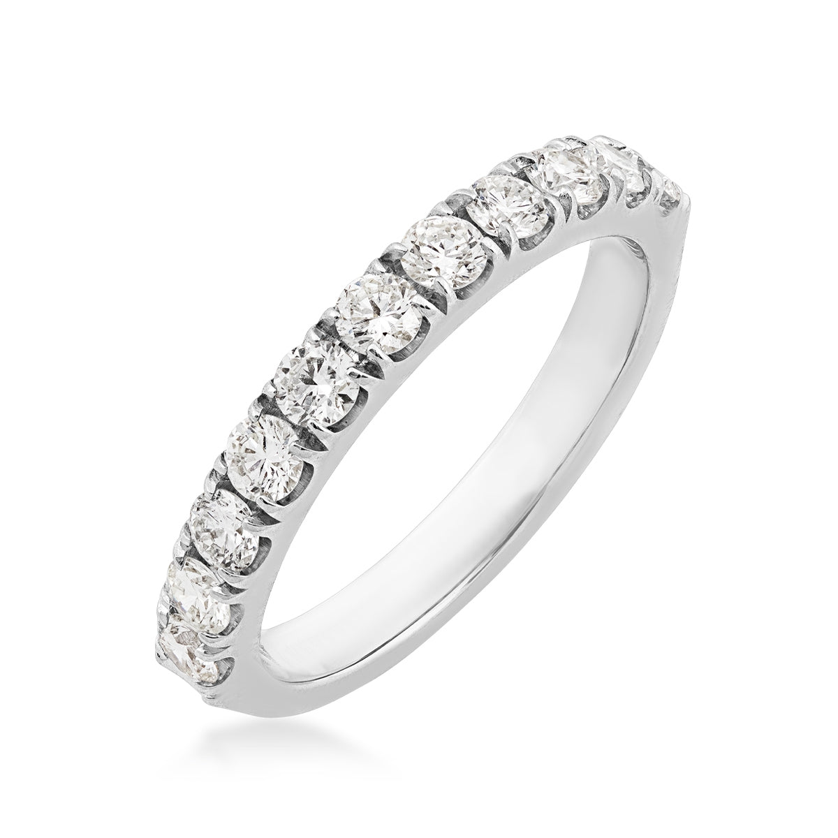 3/4 ct. tw. 11-Stone Diamond Anniversary Band in 14K White Gold front view