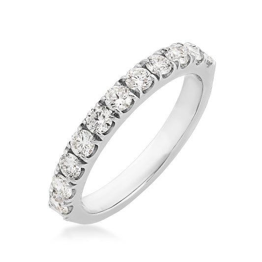 3/4 ct. tw. 11-Stone Diamond Anniversary Band in 14K White Gold front view