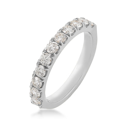 1 ct. tw. Round Brilliant 11-Stone Diamond Anniversary Band in 14K White Gold front view