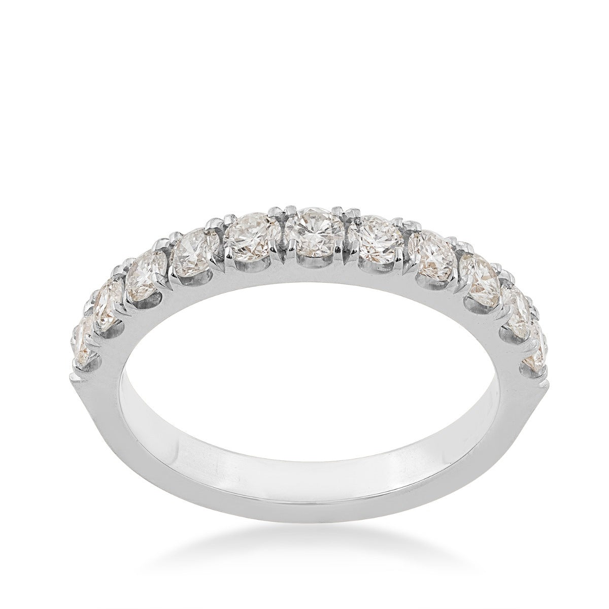 1 ct. tw. Round Brilliant 11-Stone Diamond Anniversary Band in 14K White Gold