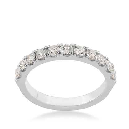 1 ct. tw. Round Brilliant 11-Stone Diamond Anniversary Band in 14K White Gold