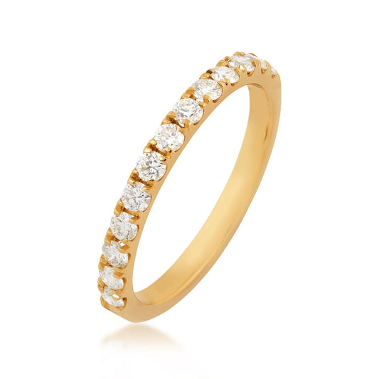 1/2 ct. tw. 13 Stone Diamond Anniversary Band in 14K Yellow Gold front view