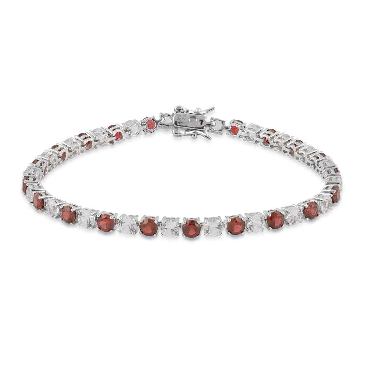 Created Ruby and White Sapphire Bracelet in Sterling Silver