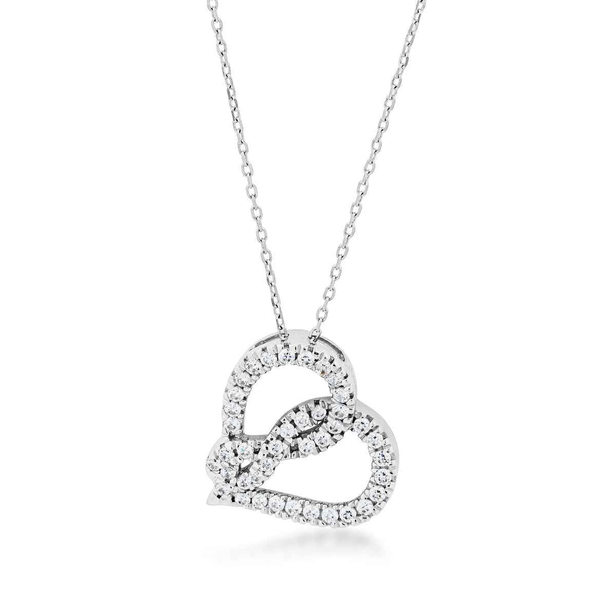 Infinite Love 1/2 ct. tw. Diamond Heart Infinity Pendant in 10K White Gold