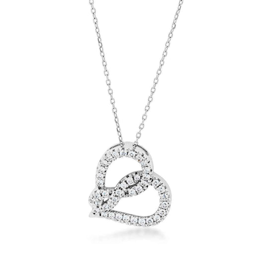 Infinite Love 1/2 ct. tw. Diamond Heart Infinity Pendant in 10K White Gold