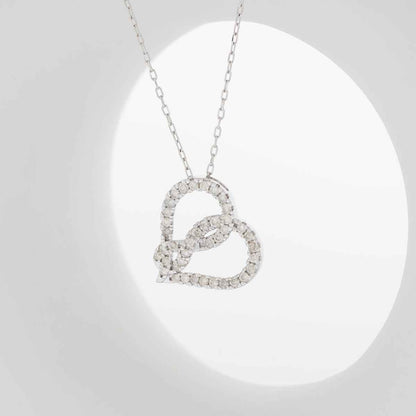 Infinite Love 1/2 ct. tw. Diamond Heart Infinity Pendant in 10K White Gold front view