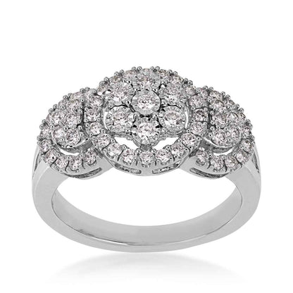 Fairytale Diamonds 3/4 ct. tw. Round Diamond Cluster Ring in 10K White Gold