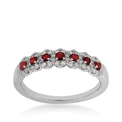 Ruby & 1/4 ct. tw. Diamond Halo Ring in 10K White Gold