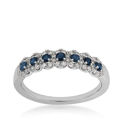 Sapphire & 1/4 ct. tw. Diamond Halo Ring in 10K White Gold