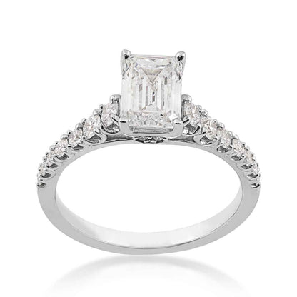 Adamante 2 ct. tw. Lab-Grown Emerald Cut Diamond Engagement Ring in 14K White Gold