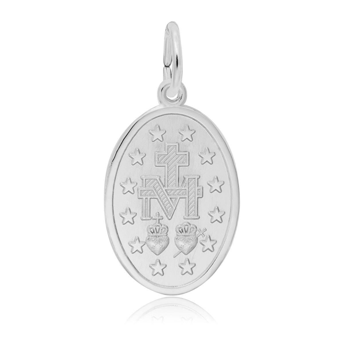 Miraculous Medal Charm in Sterling Silver