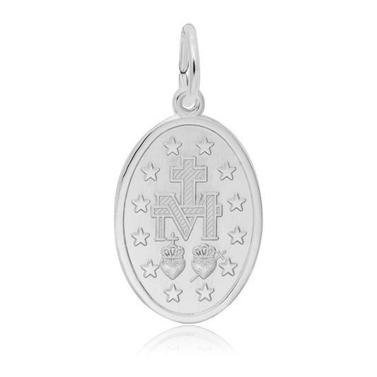Miraculous Medal Charm in Sterling Silver