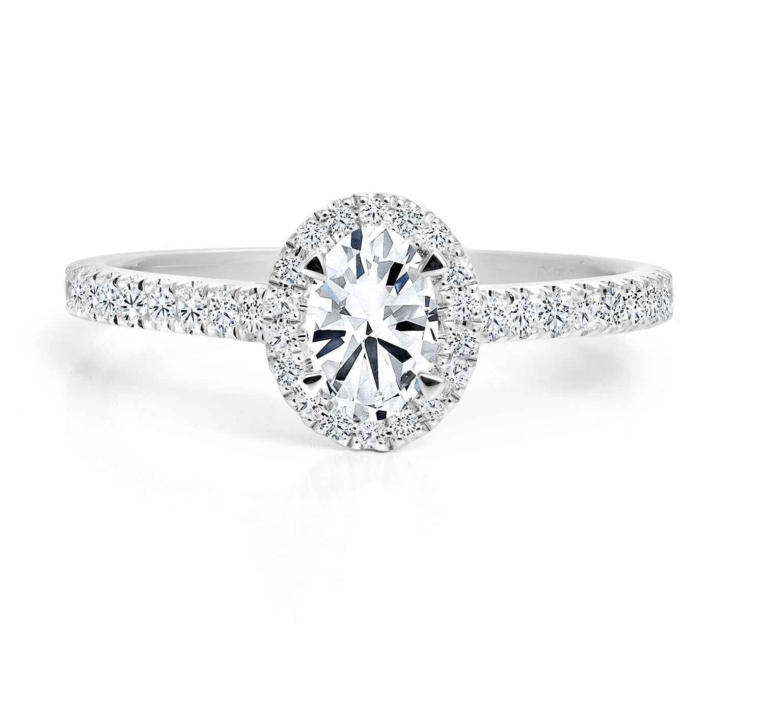 Forevermark Black Label 1-1/3 ct. tw Round Diamond Halo Engagement Ring with Round Accent Diamonds in 18K White Gold