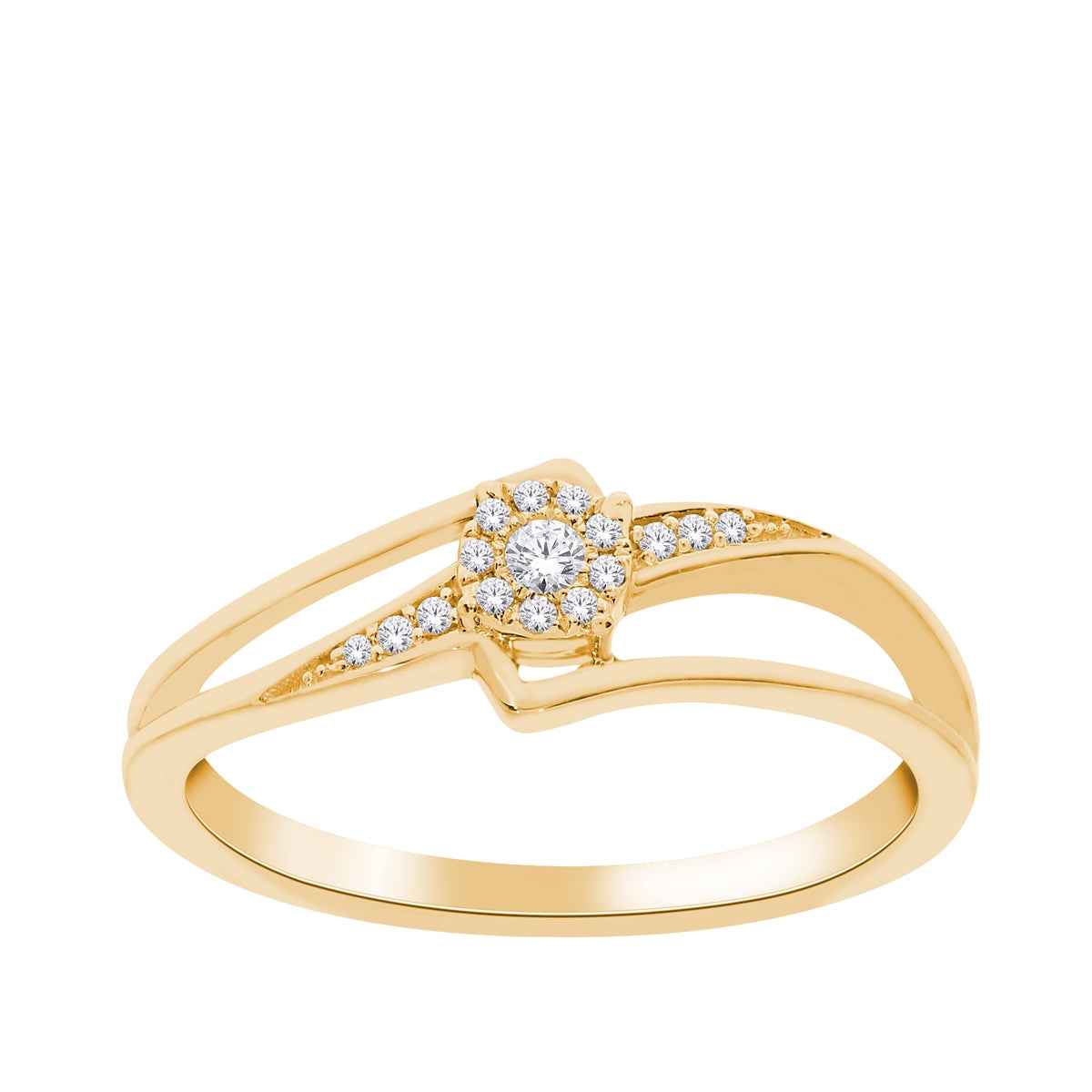 I Promise Round Diamond Accent Promise Ring in 10K Yellow Gold