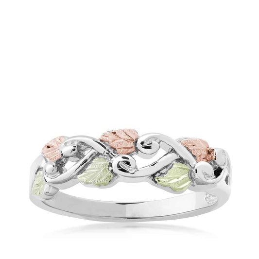 Black Hills Gold Vine & Leaf Ring in Sterling Silver