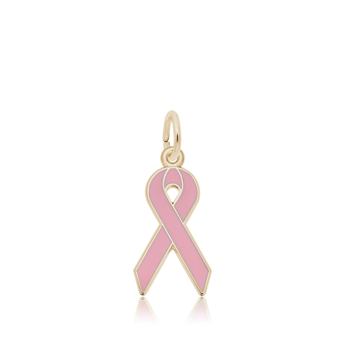 Breast Cancer Awareness Ribbon Charm in 14K Yellow Gold