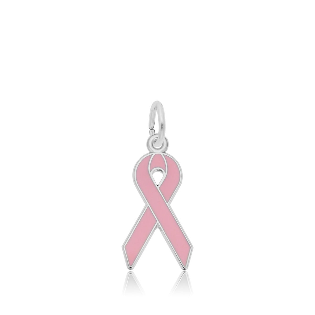 Breast Cancer Awareness Ribbon Charm in Sterling Silver