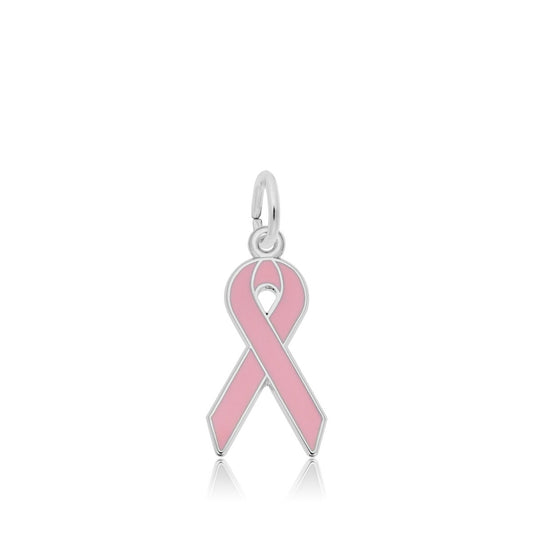 Breast Cancer Awareness Ribbon Charm in Sterling Silver
