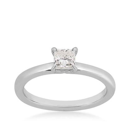 Adamante 1/2 ct. tw. Lab-Grown Princess Cut Diamond Solitaire Engagement Ring in 14K White Gold
