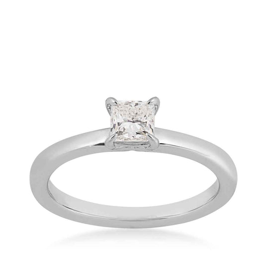 Adamante 1/2 ct. tw. Lab-Grown Princess Cut Diamond Solitaire Engagement Ring in 14K White Gold