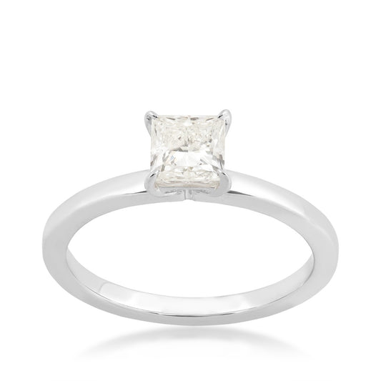 Adamante 3/4 ct. tw. Lab-Grown Princess Cut Diamond Solitaire Engagement Ring in 14K White Gold