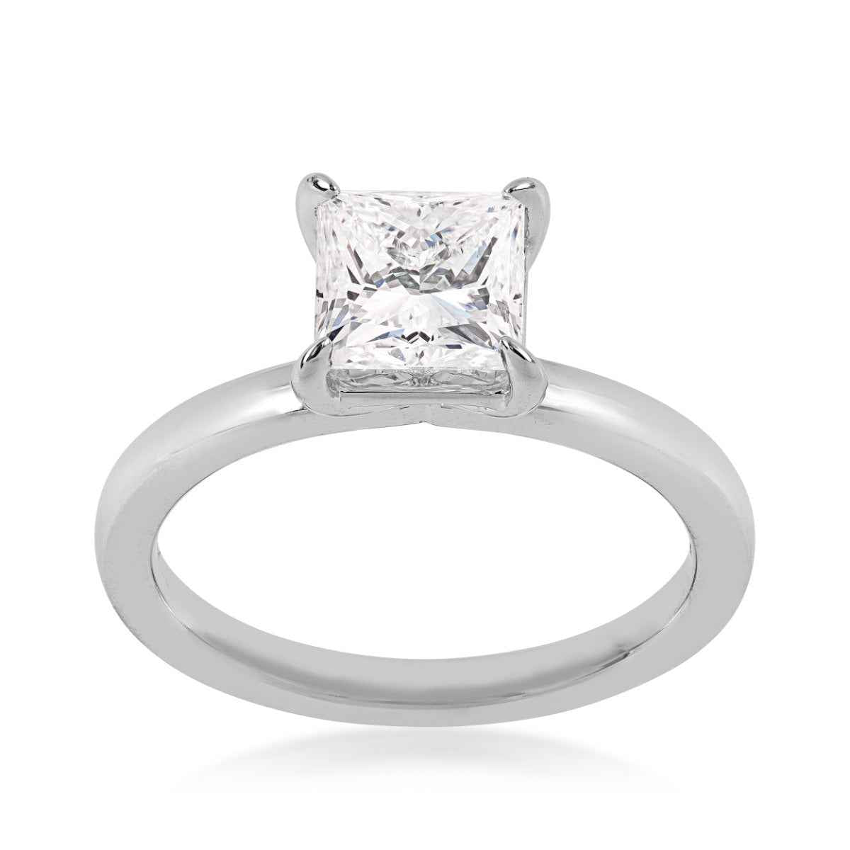 Adamante 1-1/2 ct. tw. Lab-Grown Princess Cut Diamond Classic Solitaire Engagement Ring in 14K White Gold