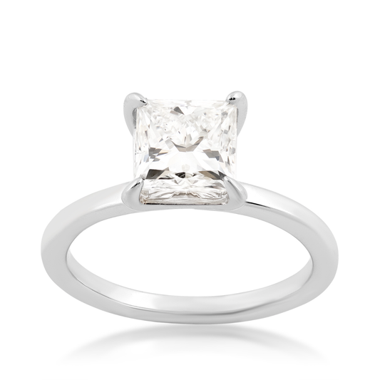 Adamante 2 ct. tw. Lab-Grown Princess Cut Diamond Solitaire Engagement Ring in 14K White Gold