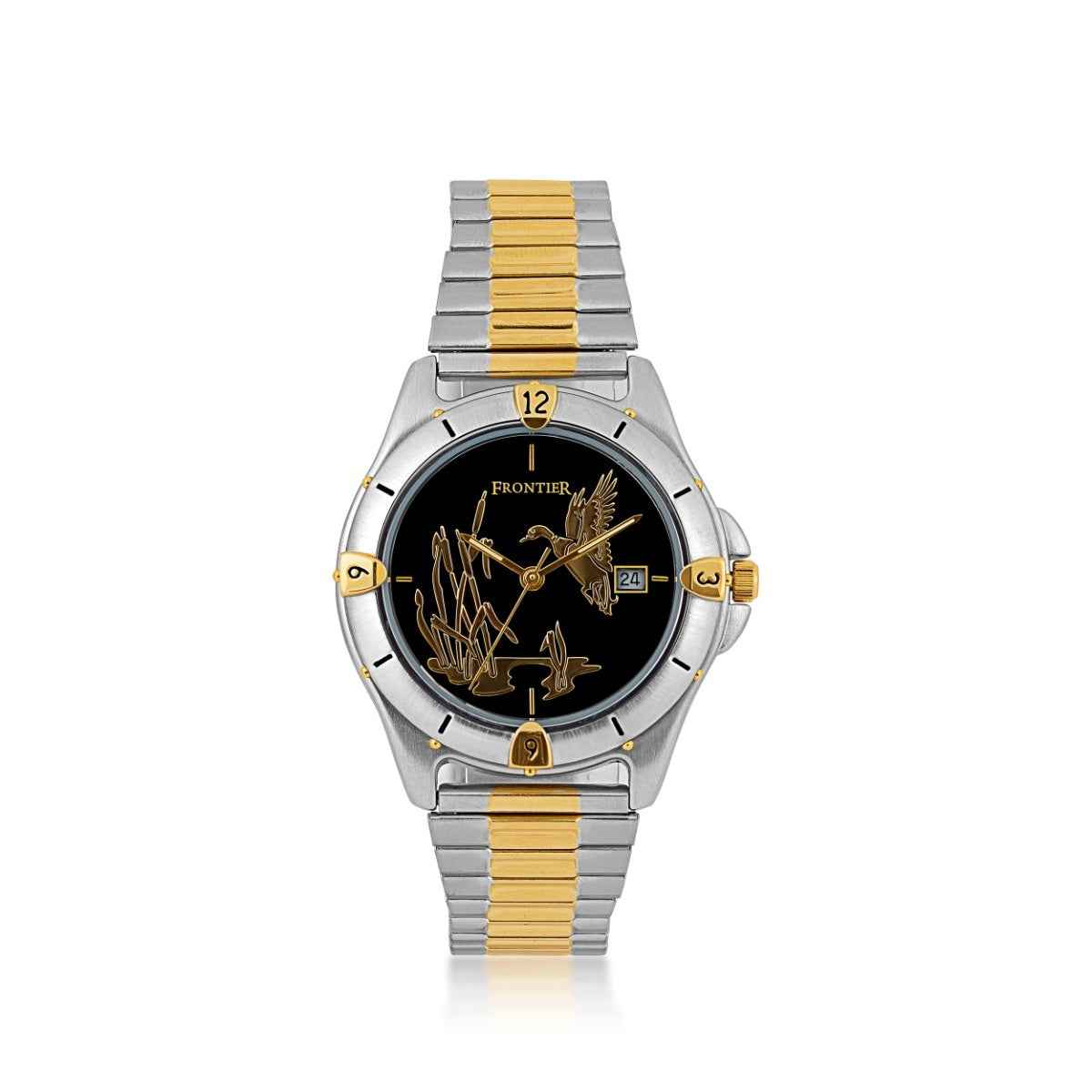 Frontier Men's Duck Watch with Black Dial in Two-Tone Stainless Steel