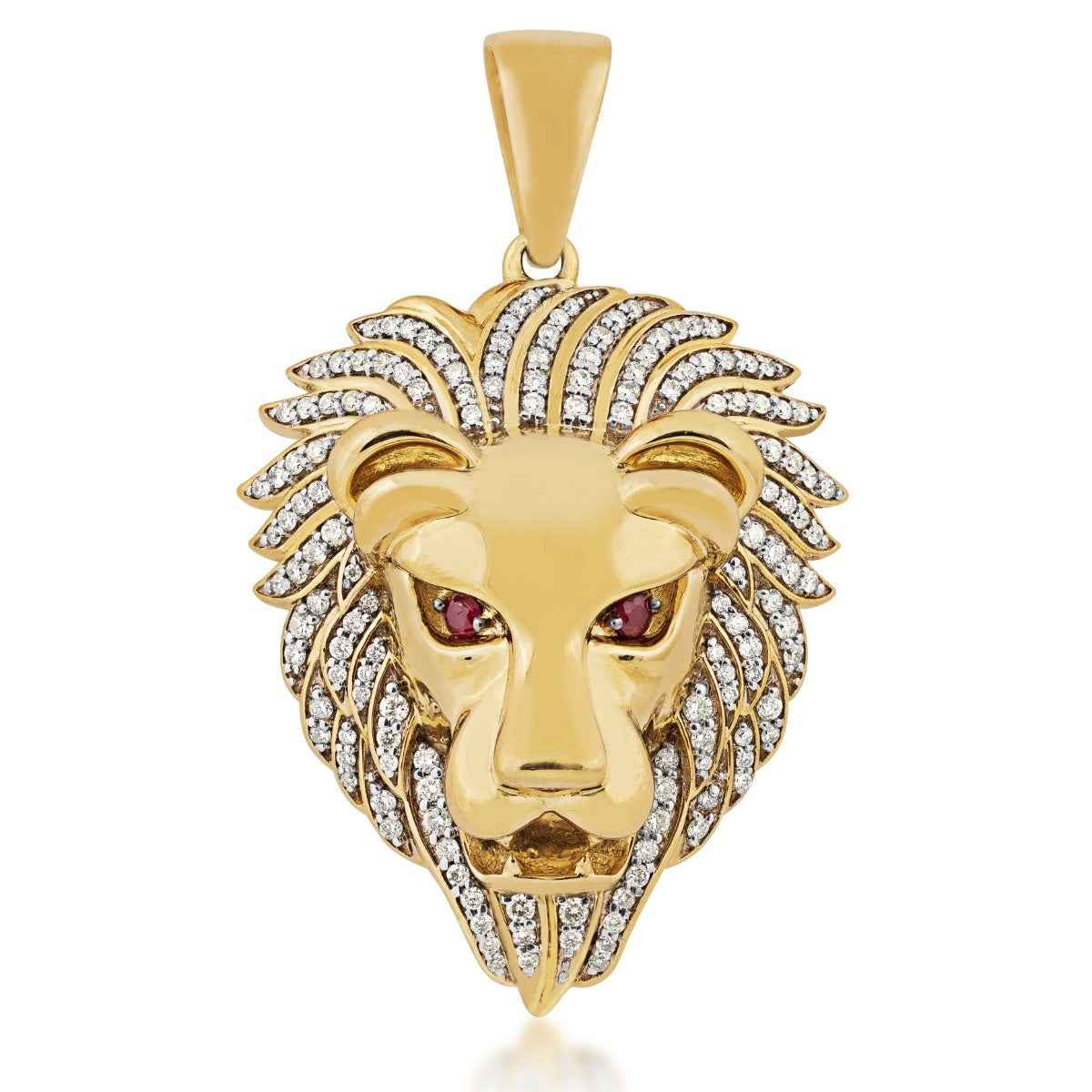 1-1/6 ct. tw. Diamond Lion Pendant in 10K Yellow Gold
