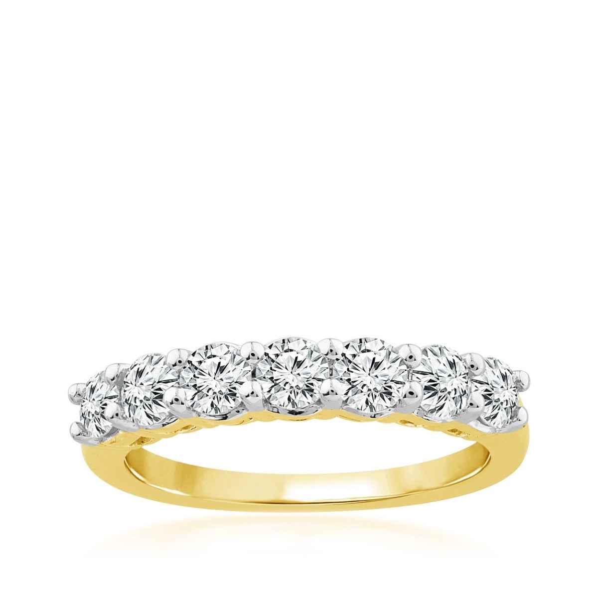 1 ct. tw. 7-Stone Prong Set Diamond Band in 14K Yellow Gold