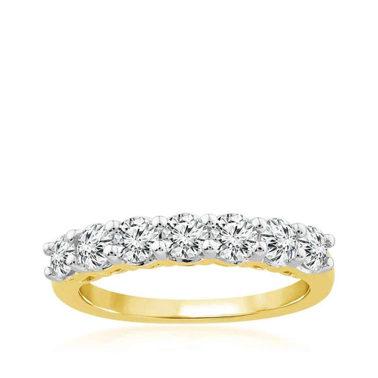1 ct. tw. 7-Stone Prong Set Diamond Band in 14K Yellow Gold