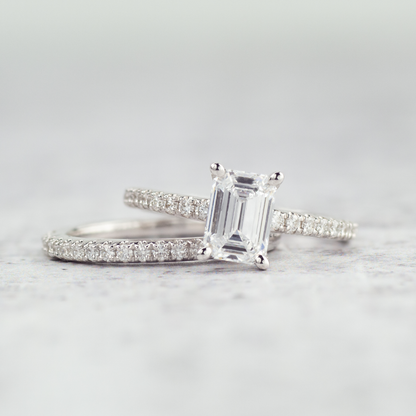 Adamante 1-3/4 ct. tw. Lab-Grown Diamond Wedding Set in 14K White Gold front view (2)