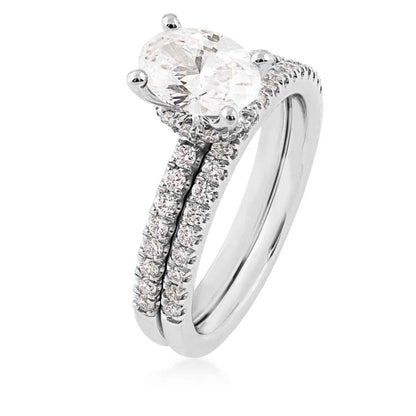 Adamante 1-3/4 ct. tw. Lab-Grown Diamond Wedding Set in 14K White Gold front view