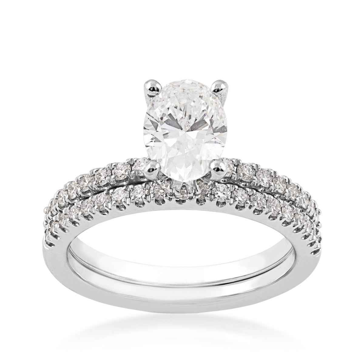 Adamante 1-3/4 ct. tw. Lab-Grown Diamond Wedding Set in 14K White Gold (2)