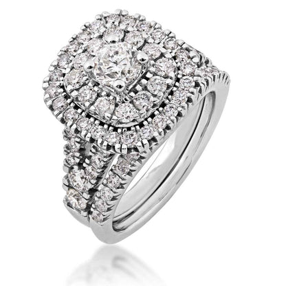 Amaura 2 ct. tw. Round Diamond Wedding Set in 14K White Gold front view