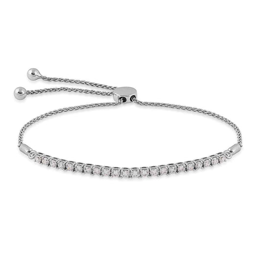Adamante' Lab Grown Diamond 1 ct. tw. Bolo Bracelet in 10K White Gold
