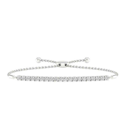 Adamante 2 ct. tw. Lab-Grown Diamond Bolo Bracelet in 10K White Gold