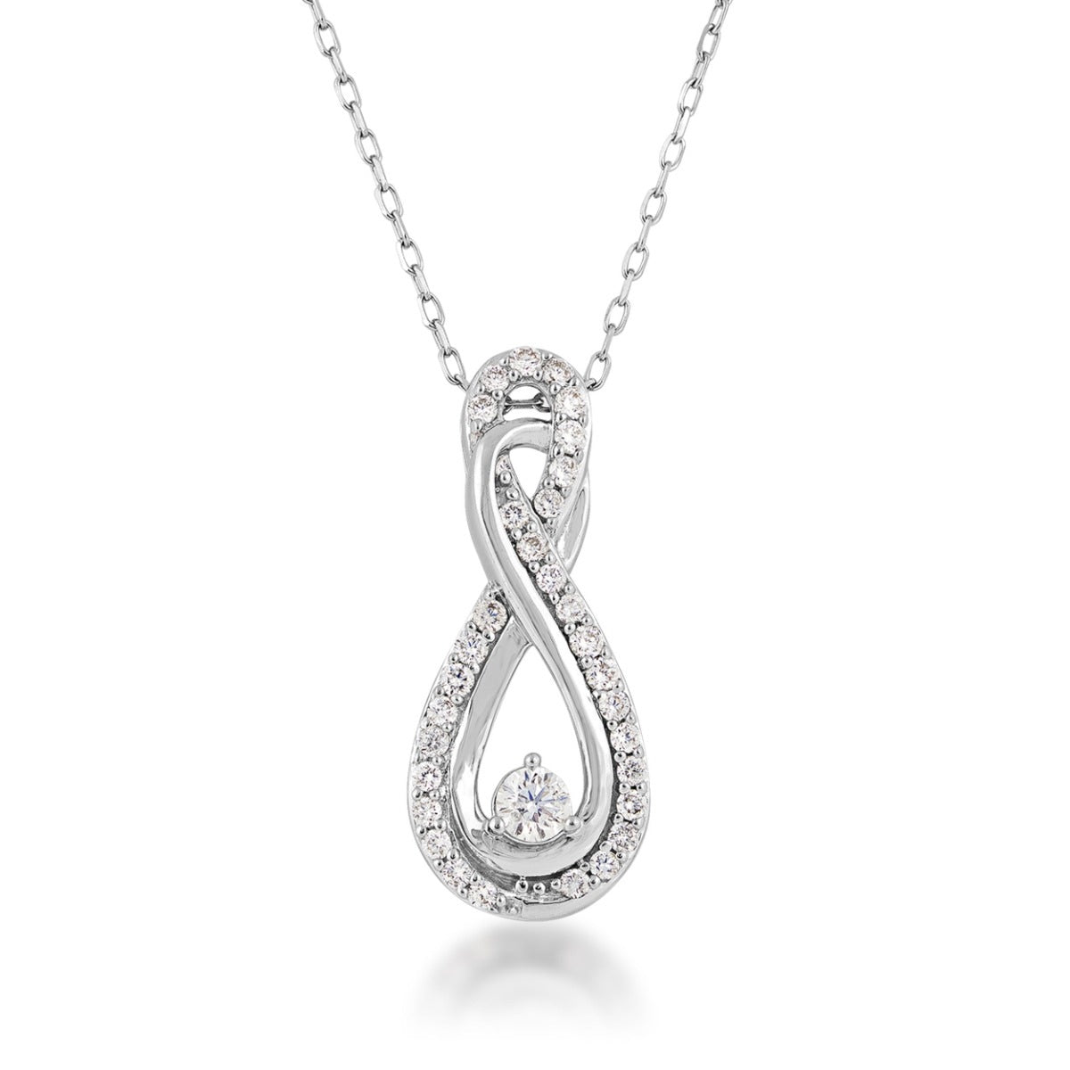 Infinite Love 1 ct. tw. Diamond Infinity Pendant in 10K White Gold