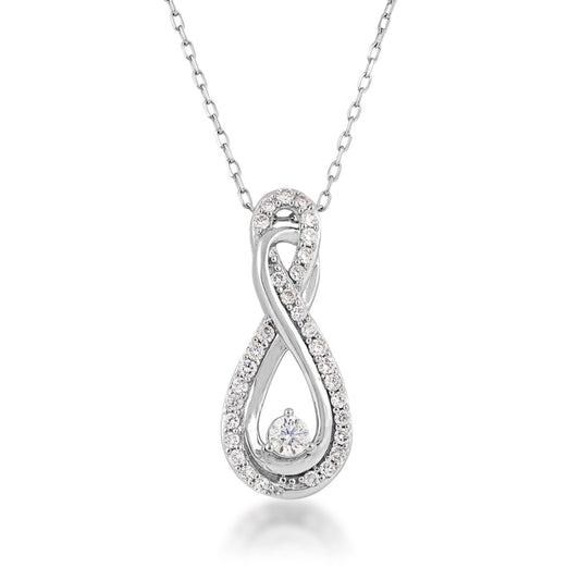 Infinite Love 1 ct. tw. Diamond Infinity Pendant in 10K White Gold