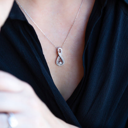 Infinite Love 1/2 ct. tw. Diamond Infinity Pendant in 10K White Gold front view